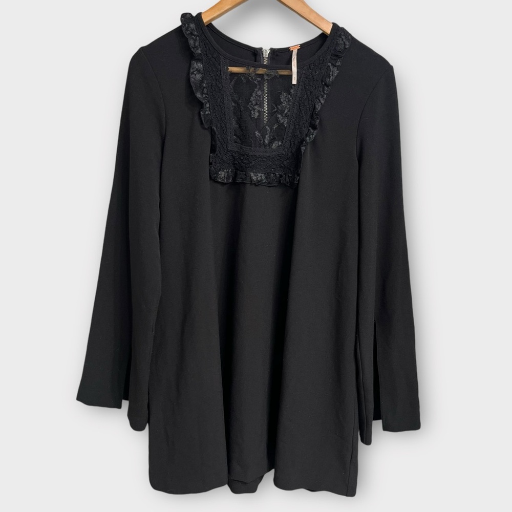Free People Black Lace Detail Dress Women's Small Witchy Fairy Goth Halloween
